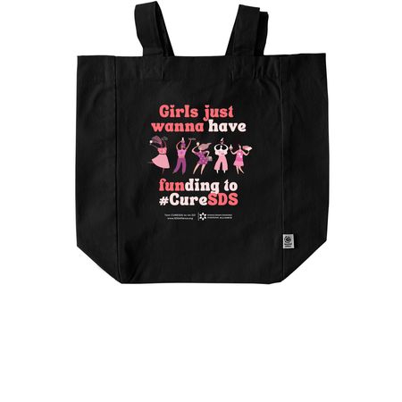 Just wanna have funDING to #CureSDS, a Black Recycled Cotton Tote Bag