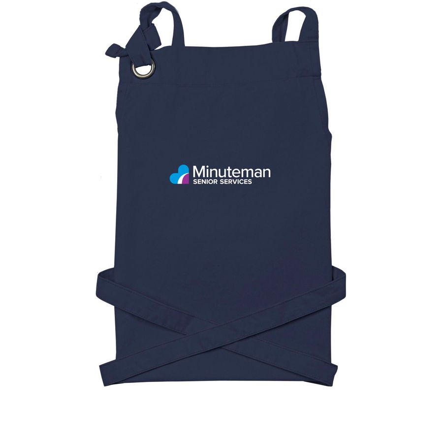 Minuteman Senior Services Aprons, a Navy Cotton Canvas Pocket Apron