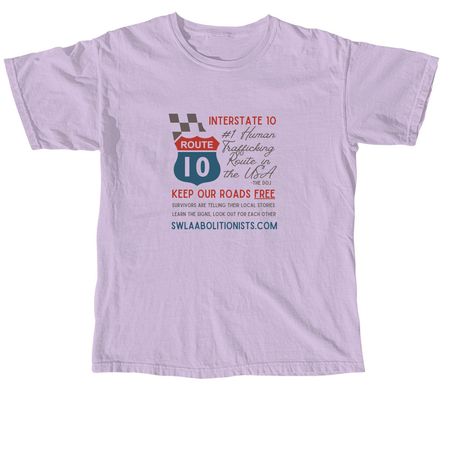 I-10 Trafficking Shirt, a Orchid Comfort Colors Unisex Tee