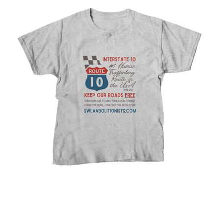 I-10 Trafficking Shirt, a Sport Grey Youth Unisex Tee