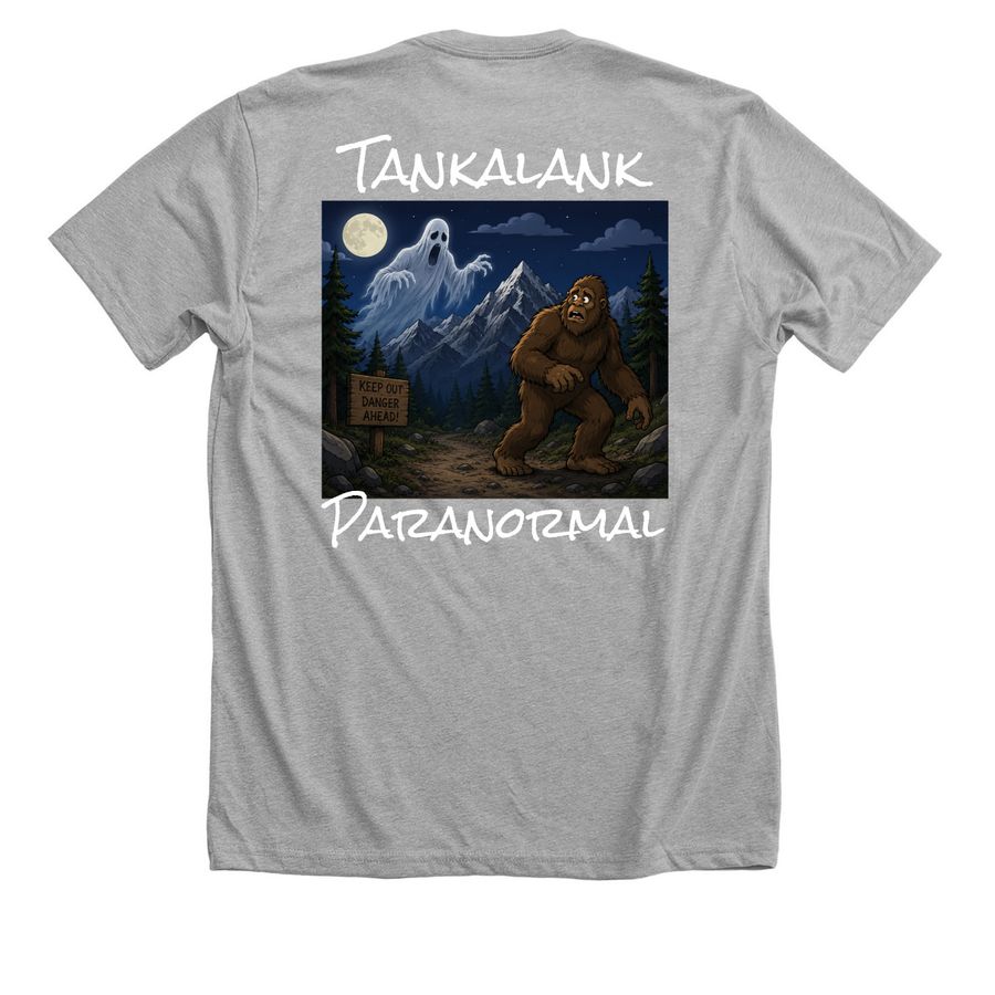 Tankalank Paranormal&nbsp;, a Athletic Heather Premium Unisex Tee (back-view)