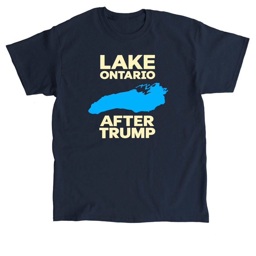 Lake Ontario After Trump map shirt, a Navy Classic Unisex Tee