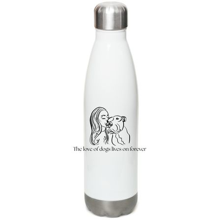Nicole and Finn Water Bottle, a White Stainless Steel Water Bottle