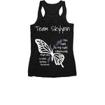 Team Skylynn | Epilepsy Awareness Shirts #2, a Black Women's Racerback (back-view)