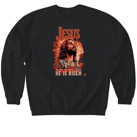 He is Risen Shirt&nbsp;, a Black Softstyle Crewneck Sweatshirt