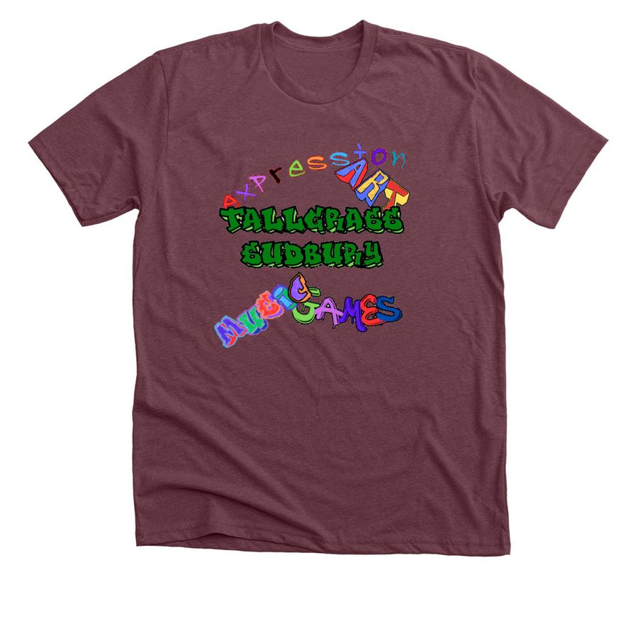 Tallgrass Sudbury Graffiti style T-Shirt!&nbsp;, a Heather Maroon Premium Unisex Tee