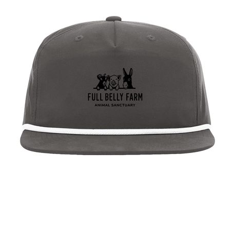 Full Belly Farm logo hats, a Charcoal/ White Printed Umpqua Snapback Cap