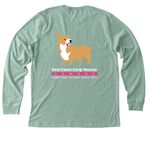 ECCR Sorry I'm Late, a Heather Dusty Blue Premium Long Sleeve Tee (back-view)
