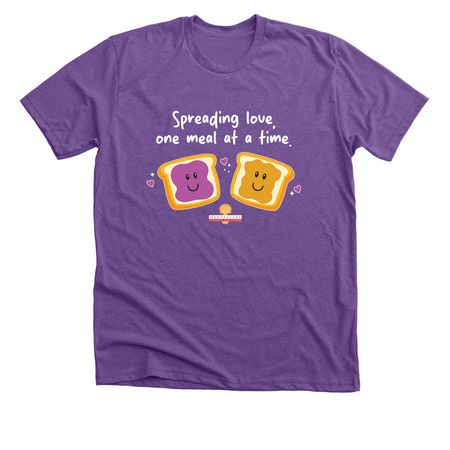Spreading Love, a Heather Team Purple Premium Unisex Tee