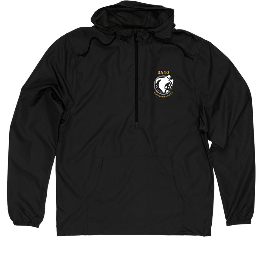 1/4 zip windbreaker, a Black Quarter-Zip Windbreaker