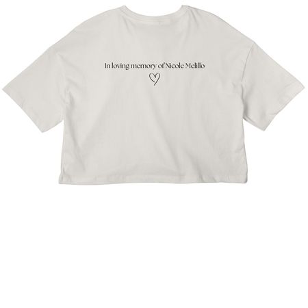 The Love of Dogs Heart Tee, a Vintage White Women?s Cropped Cotton Tee (back-view)