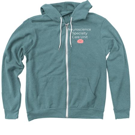 Neuroscience Specialty Care Unit - A, a Heather Deep Teal Zip Up Hoodie
