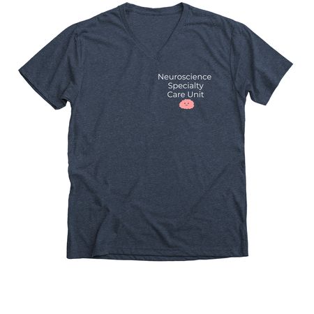 Neuroscience Specialty Care Unit - A, a Heather Navy Premium V-Neck Tee