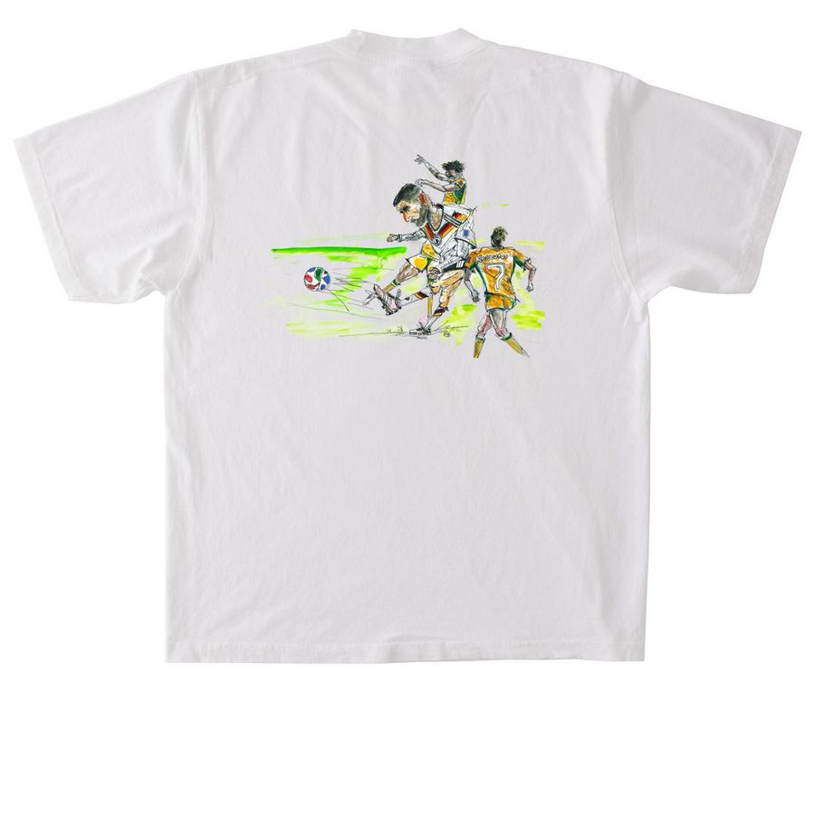 Almost a Tackle, a White Heavyweight Garment Dye Tee