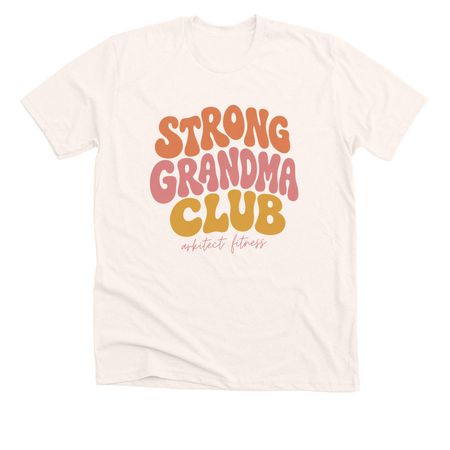 Strong Grandma Club, a Heather Natural Premium Unisex Tee