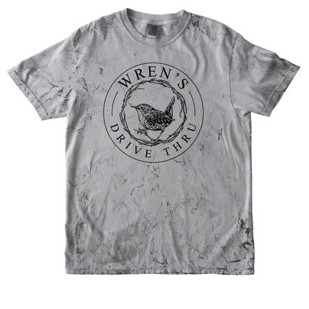 Wren's Drive Thru - Tie Dye design #2, a Smoke Comfort Colors Colorblast Tee