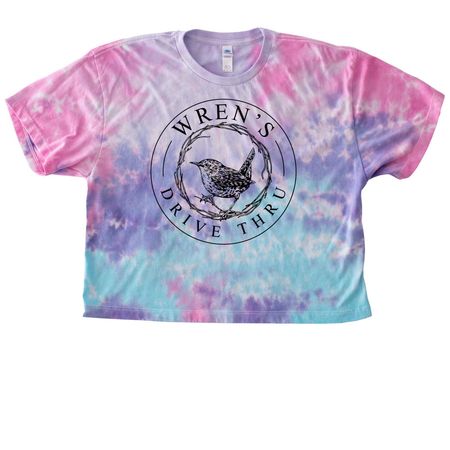 Wren's Drive Thru - Tie Dye design #2, a Cotton Candy Women's Tie Dye Cropped Tee