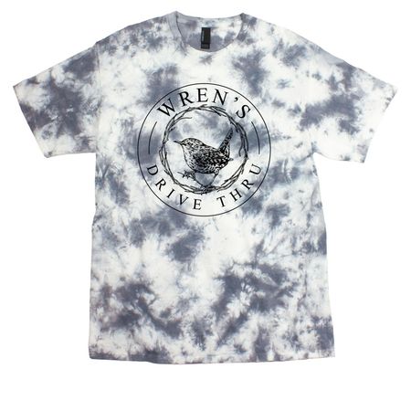 Wren's Drive Thru - Tie Dye design #2, a Grey Crystal Tie Dye Tee