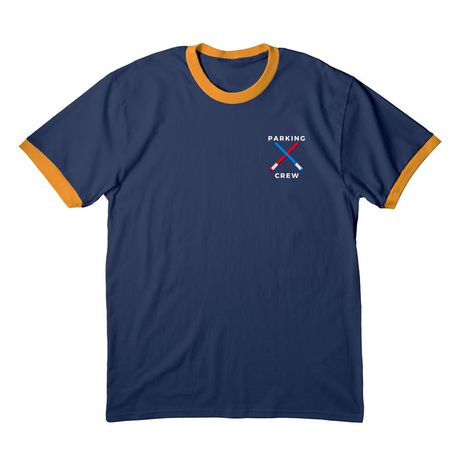 Parking Crew, a Navy/ Gold Cotton Ringer Tee