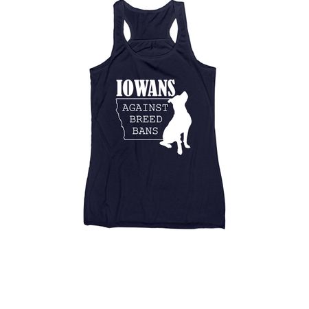 Iowans Against Breed Bans, a Navy Women's Racerback