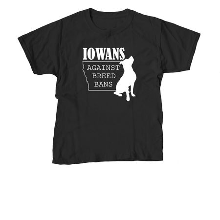 Iowans Against Breed Bans, a Black Youth Unisex Tee