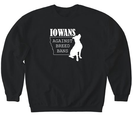 Iowans Against Breed Bans, a Black Softstyle Crewneck Sweatshirt