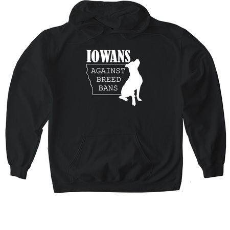 Iowans Against Breed Bans, a Black Gildan Softstyle Pullover Hoodie