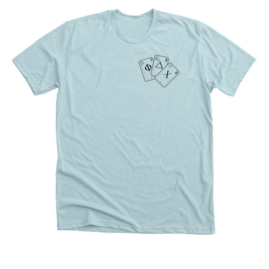 Alpha Delta Designer, a Heather Ice Blue Premium Unisex Tee