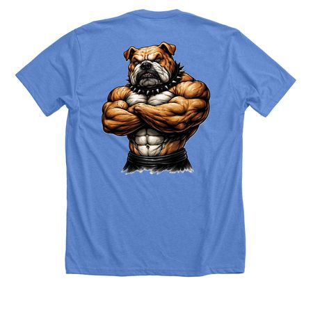 Built Different, a Heather Columbia Blue Premium Unisex Tee (back-view)