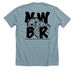*NWBR Limited Edition Winter Design*, a Heather Blue Lagoon Premium Unisex Tee (back-view)