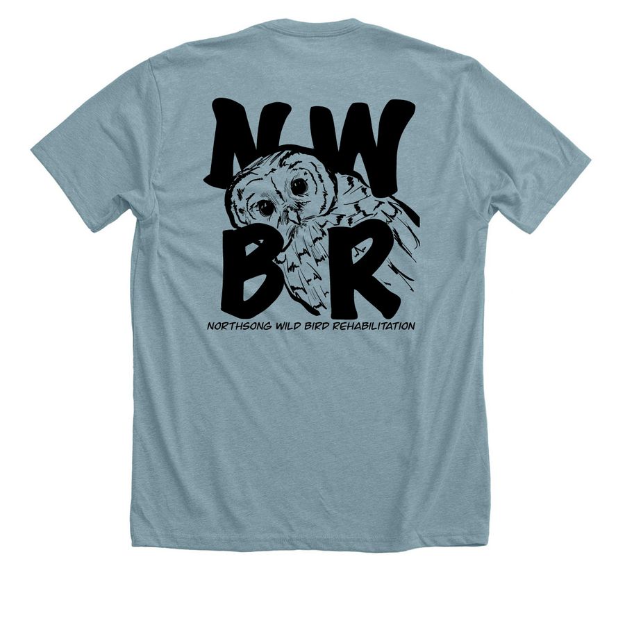 *NWBR Limited Edition Winter Design*, a Heather Blue Lagoon Premium Unisex Tee (back-view)