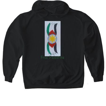 &nbsp;Young artist from Gaza, a Black Gildan Softstyle Pullover Hoodie
