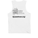 FYACS Tanks: Line House - Black, a White Premium Cotton Tank (back-view)