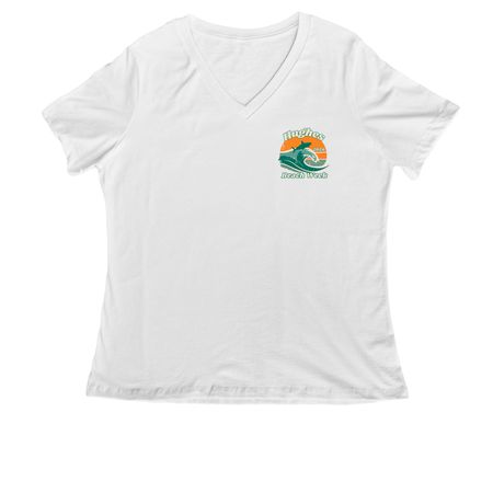 Hughes Beach Week 2026, a White Women's Relaxed V-Neck Tee