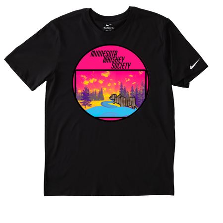 Minnesota Whiskey Society Moose&nbsp;, a Black Nike Dri-FIT Jersey Blend Performance Tee