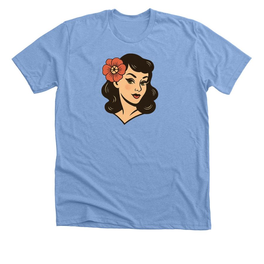 Logo Plain, a Heather Carolina Blue Premium Unisex Tee