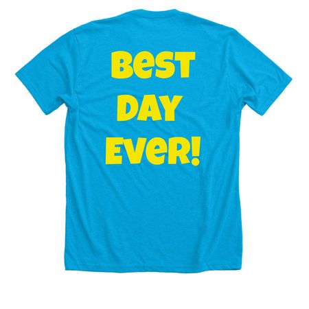 The Spongebob Musical, a Neon Blue Premium Unisex Tee (back-view)