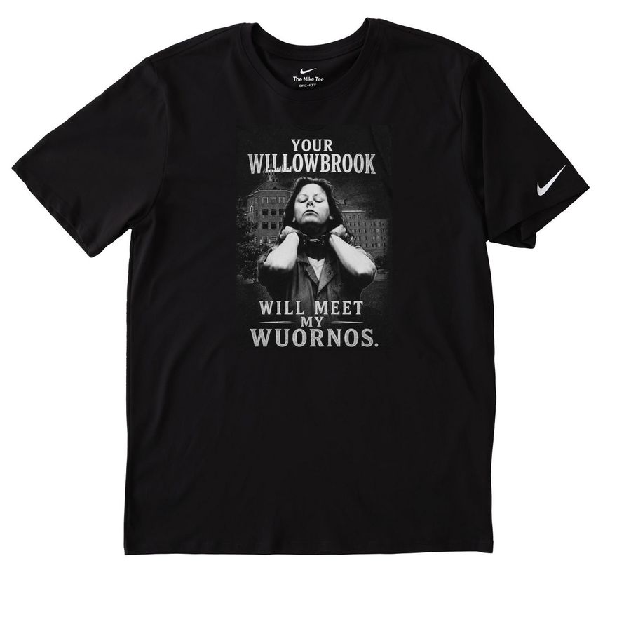 Willowbrook Meet Wuornos, a Black Nike Dri-FIT Jersey Blend Performance Tee