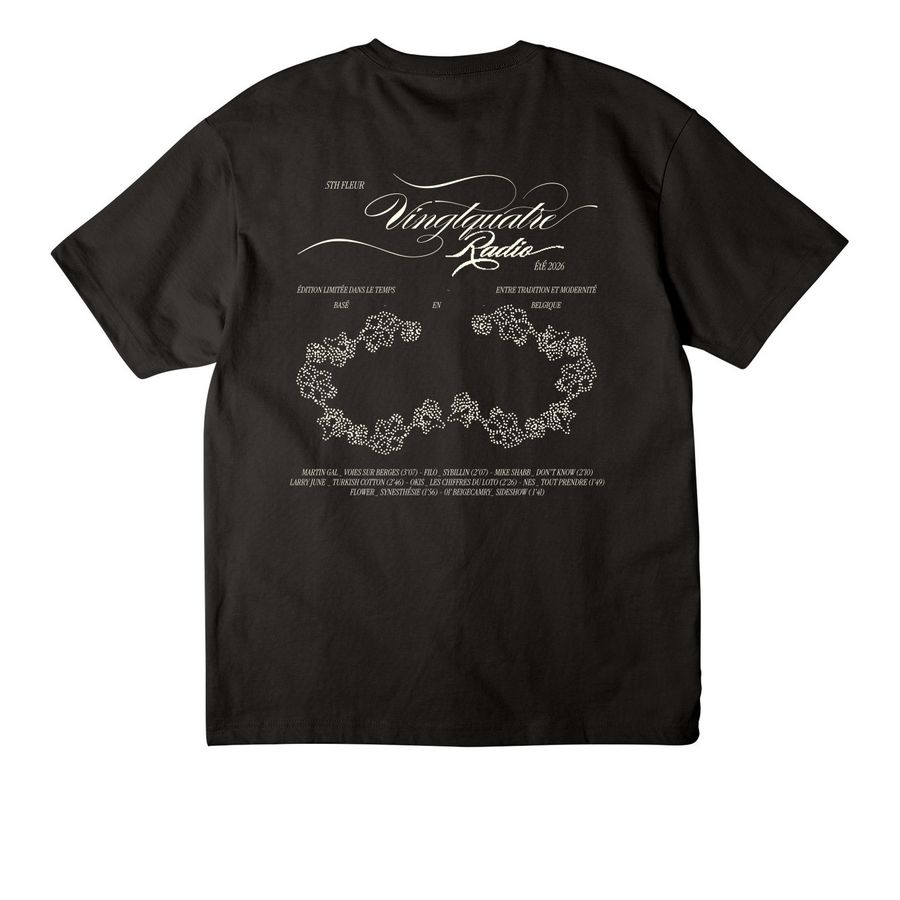 VINGTQUATRE_RADIO, a Black Unisex Heavyweight Tee