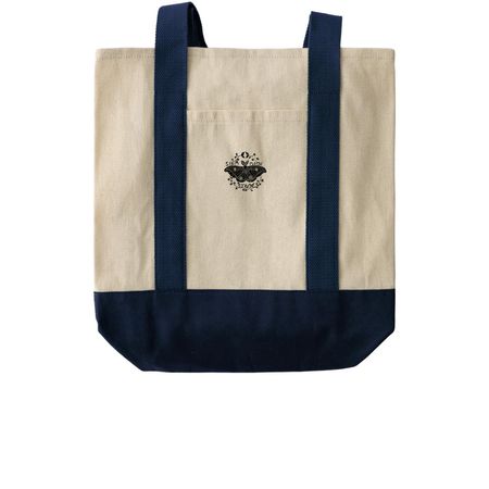 2026 Silk Moth Bags, a Natural/Navy Two-Tone Grocery Tote Bag