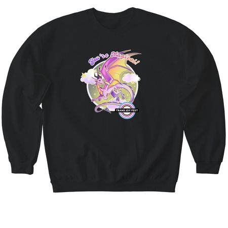 5th annual Trans Joy Fest- Demigender Design, a Black Softstyle Crewneck Sweatshirt