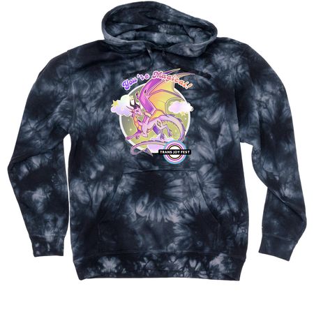 5th annual Trans Joy Fest- Demigender Design, a Black Tie Dyed Pullover Hoodie