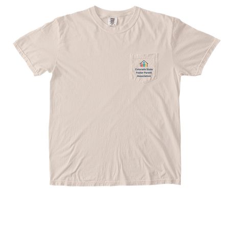 logo tee, a Ivory Comfort Colors Pocket Tee