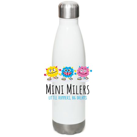 Mini Milers Water Bottle, a White Stainless Steel Water Bottle