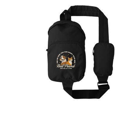 Ask Me How You Can Adopt Your New Best Friend, a Black Grove Sling Bag