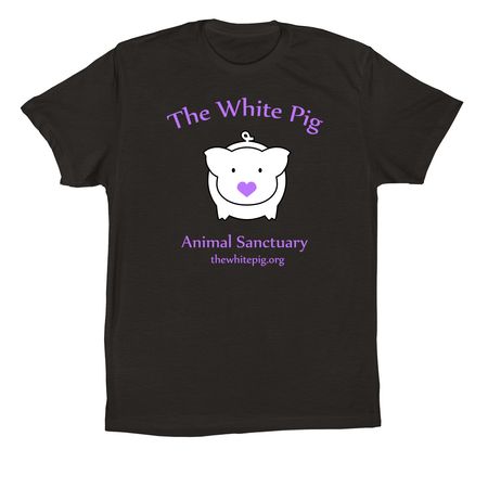 The White Pig Sanctuary, a Black Premium Cotton Tee