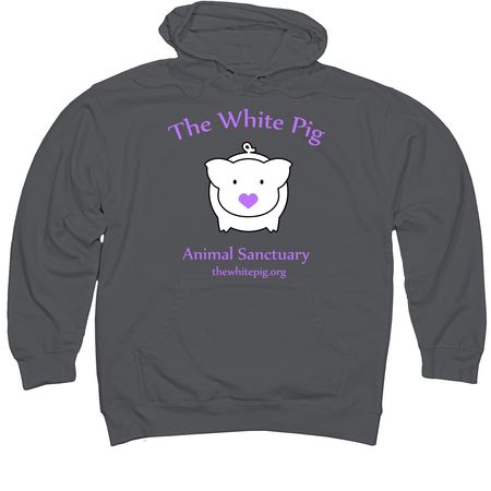 The White Pig Sanctuary, a Charcoal Midweight Pullover Hoodie