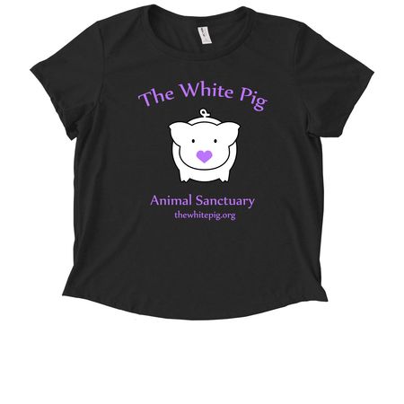 The White Pig Sanctuary, a Deep Black Allmade Eco Triblend Women?s Scoop Neck Tee