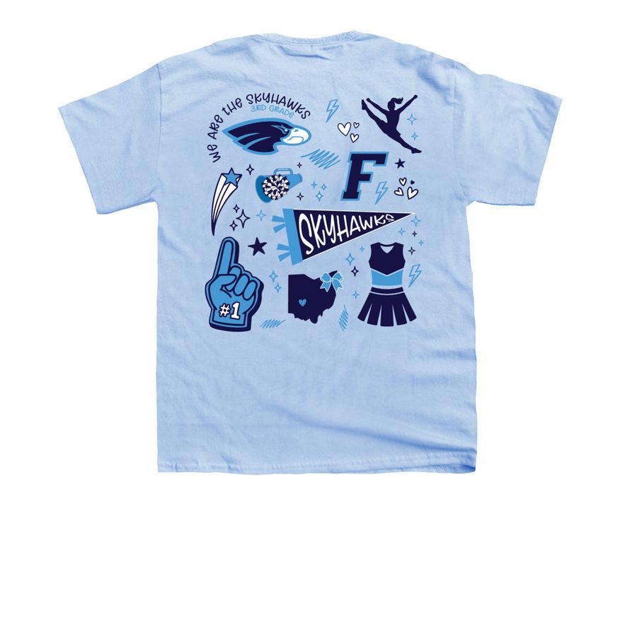 3rd Grade Cheer Team Shirt, a Light Blue Youth Unisex Tee