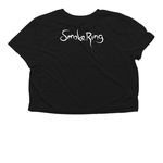 St. Louis 2026 Smoky Arch, a Black Women?s Flowy Cropped Tee (back-view)